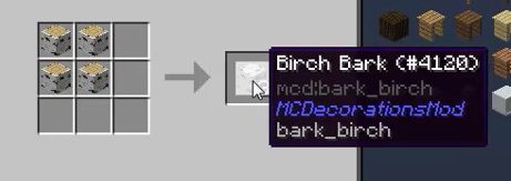 MCDecorations Mod Crafting Recipes 1