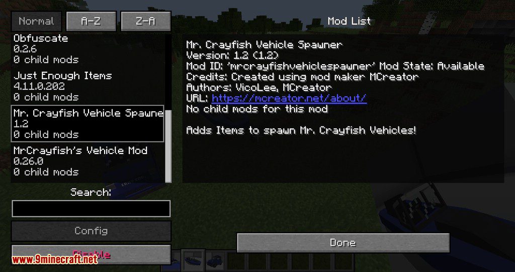 Mr.Crayfish Vehicle Spawner mod for minecraft 09