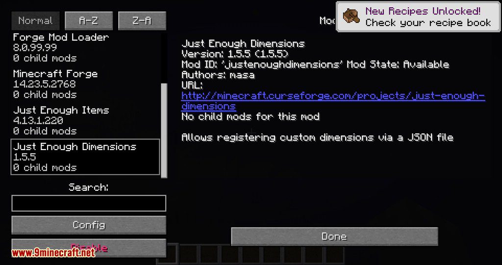 Just Enough Dimension mod for minecraft 09