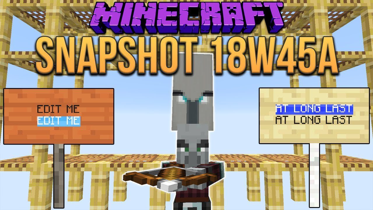 Minecraft 1.14 Snapshot 18w45a