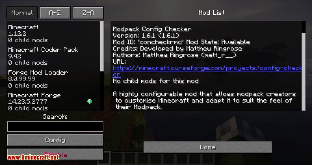 Modpack Configuration Checker Mod 1.12.2 is a highly configurable