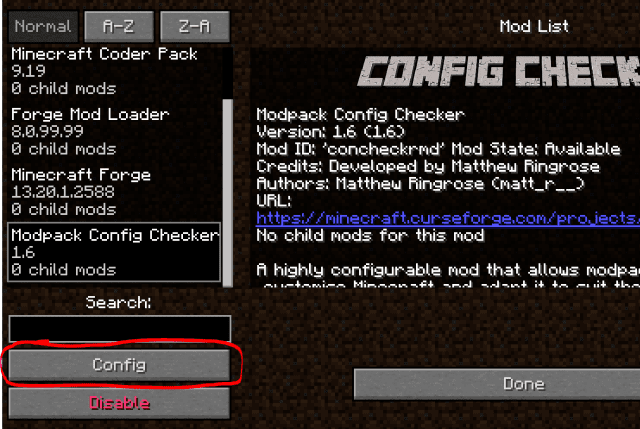 Modpack Config Checker mod for minecraft 13