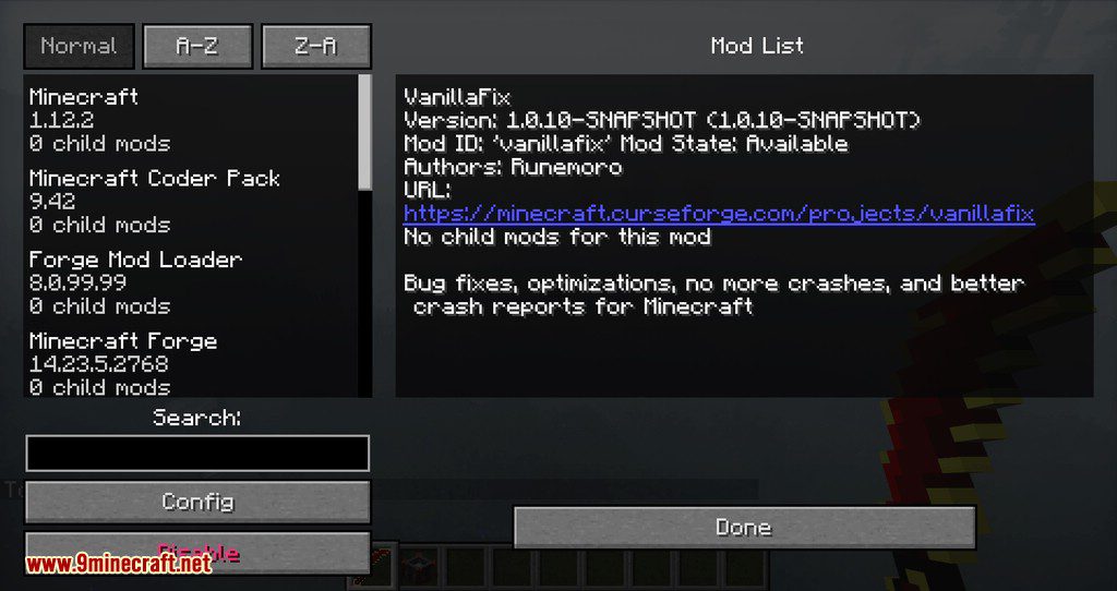 Vanilla Fix mod for minecraft 01