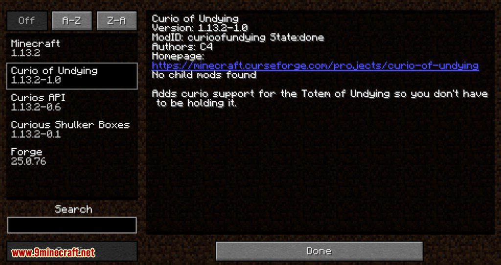 Curio of Undying mod for minecraft 01