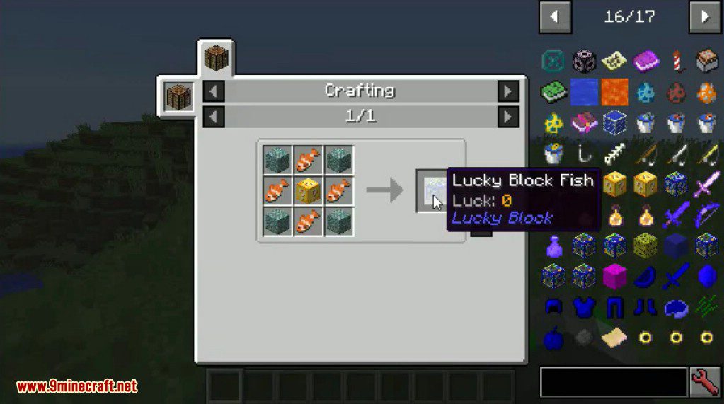 Fish Lucky Block Mod Crafting Recipes 1