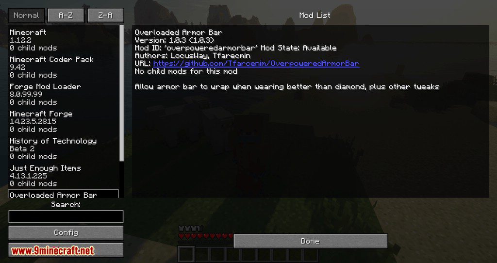 Overloaded Armor Bar mod for minecraft 02