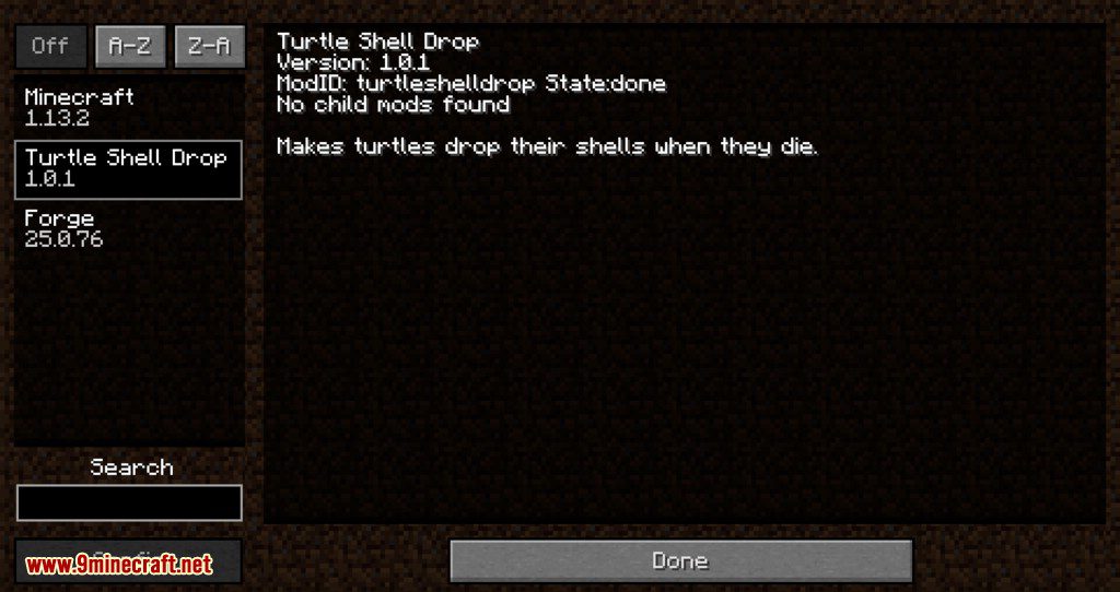 Turtle Shell Drop mod for minecraft 01