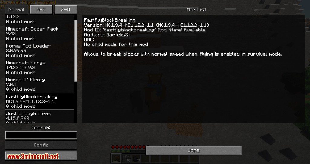 Fast Fly Block Breaking mod for minecraft 10