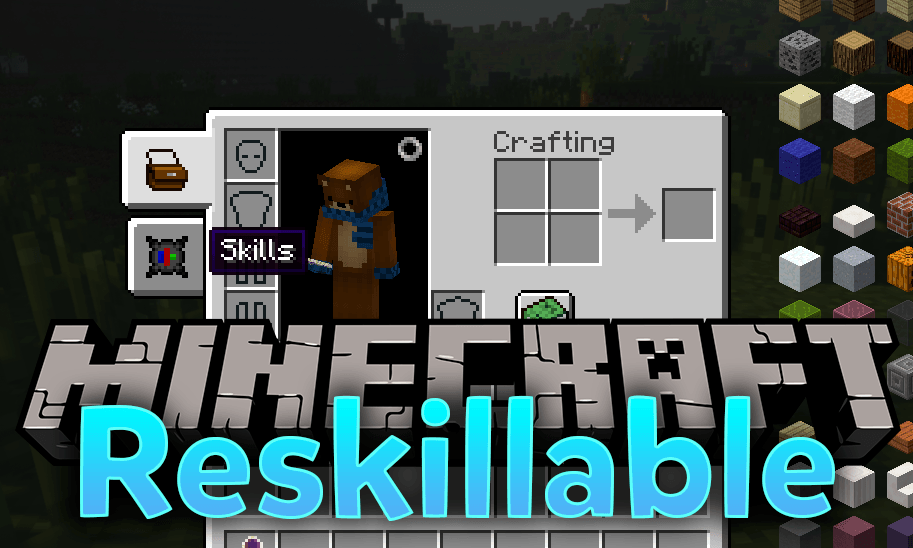 Reskillable mod for minecraft logo