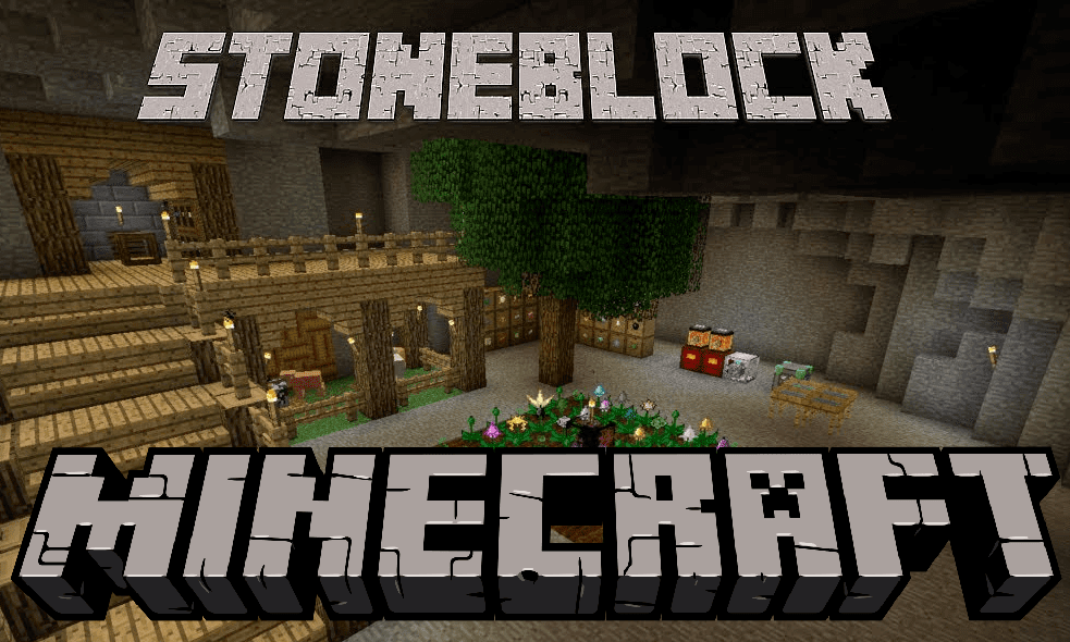 StoneBlock mod for minecraft logo