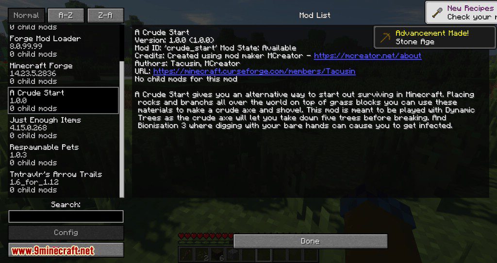 A Crude Start mod for minecraft 12