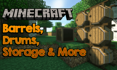 Barrels, Drums, Storage _ More mod for minecraft logo