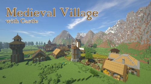 Medieval Village with Castle Map Thumbnail