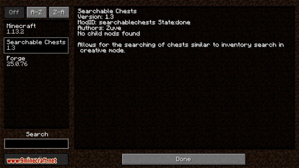 Searchable Chests mod for minecraft 13