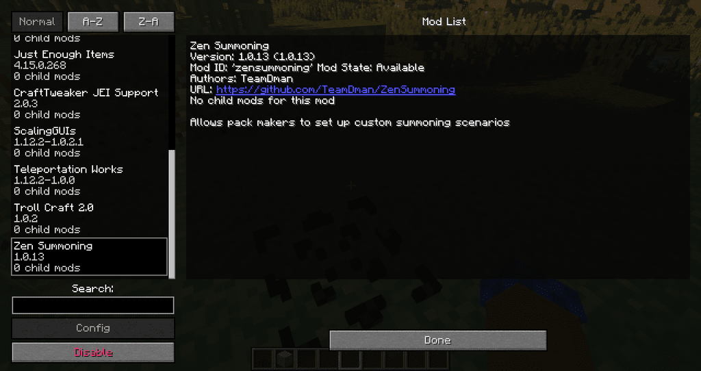 Zen Summoning mod for minecraft 09