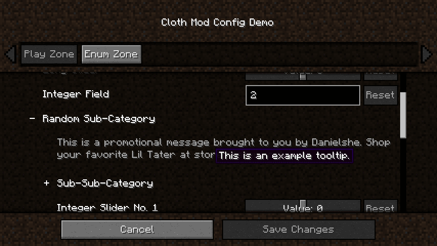 Cloth Config API mod for Minecraft 01