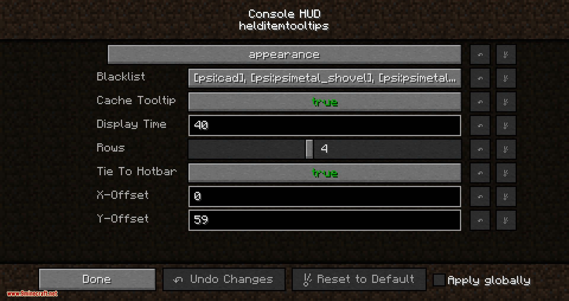 Console HUD mod for minecraft 10