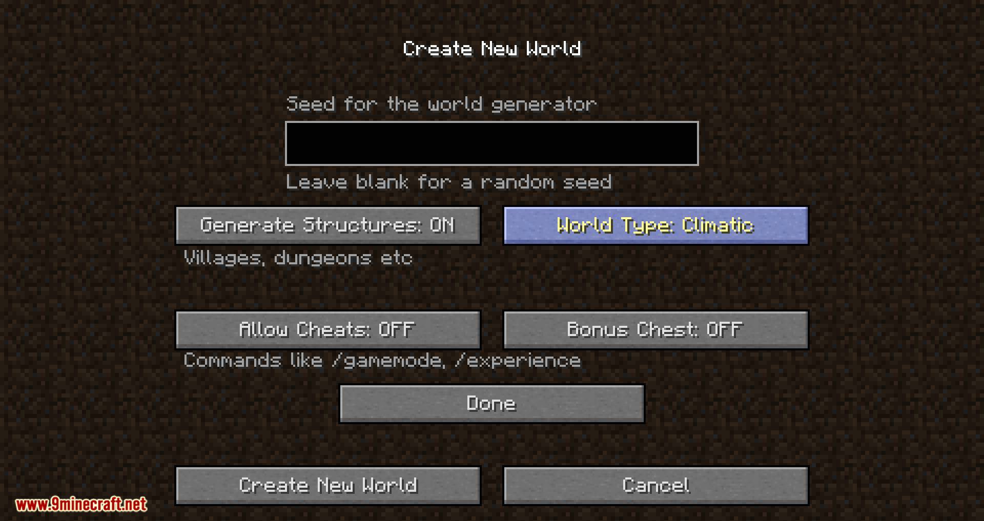 Climatic World Type mod for minecraft 03
