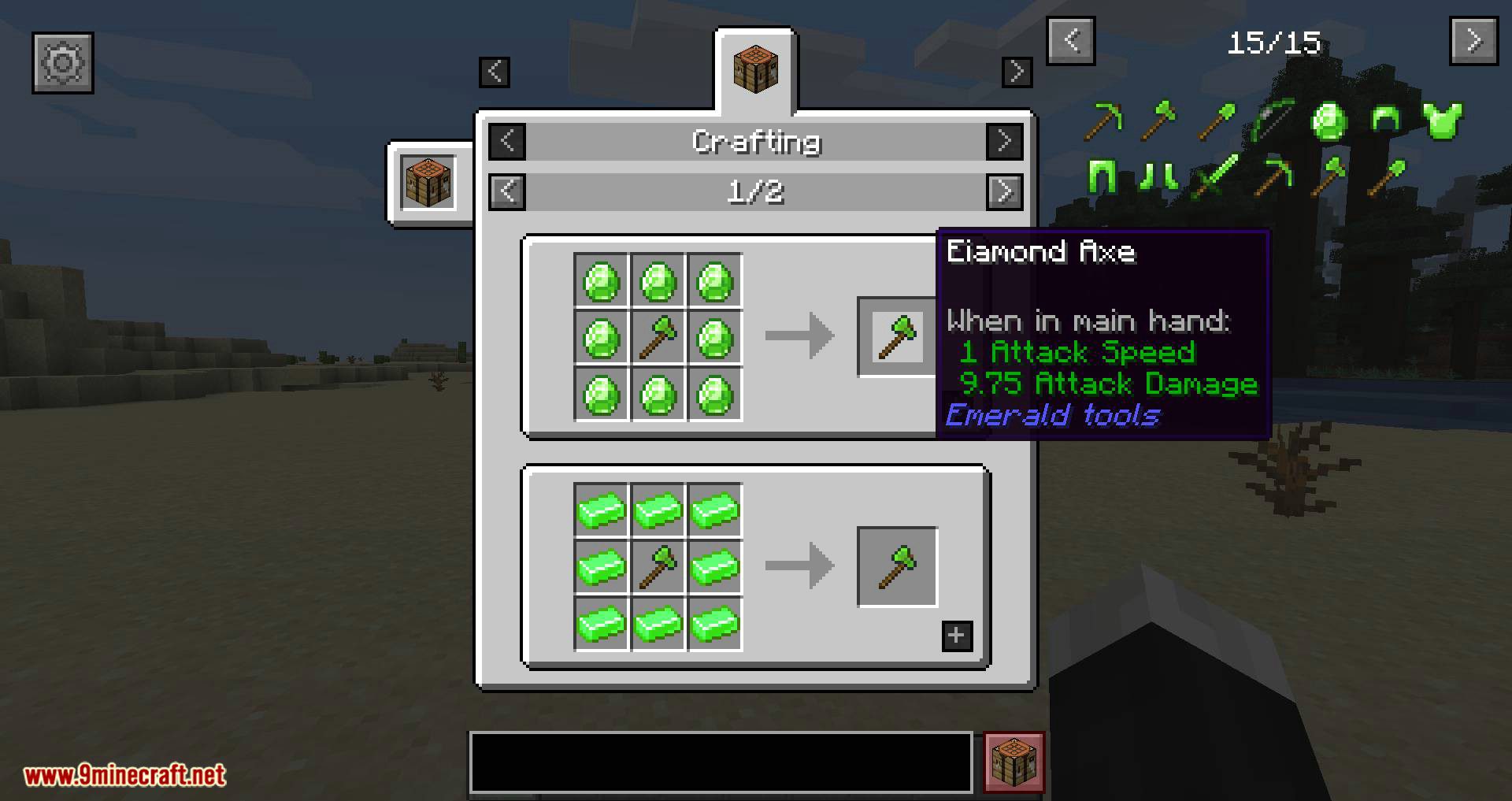 Emerald Tools mod for minecraft 07