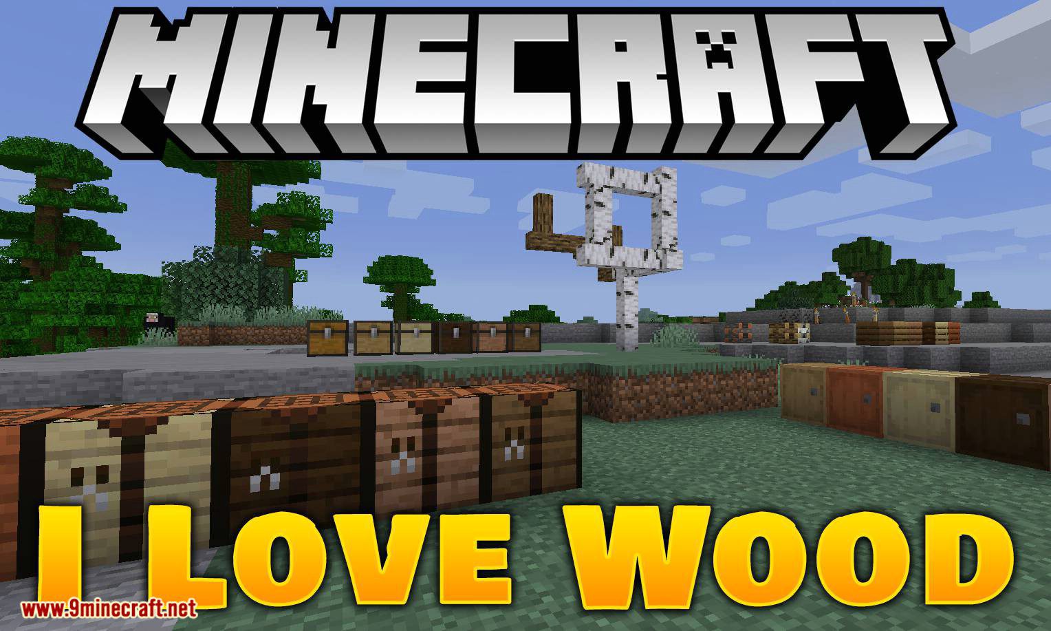 I Love Wood mod for minecraft logo