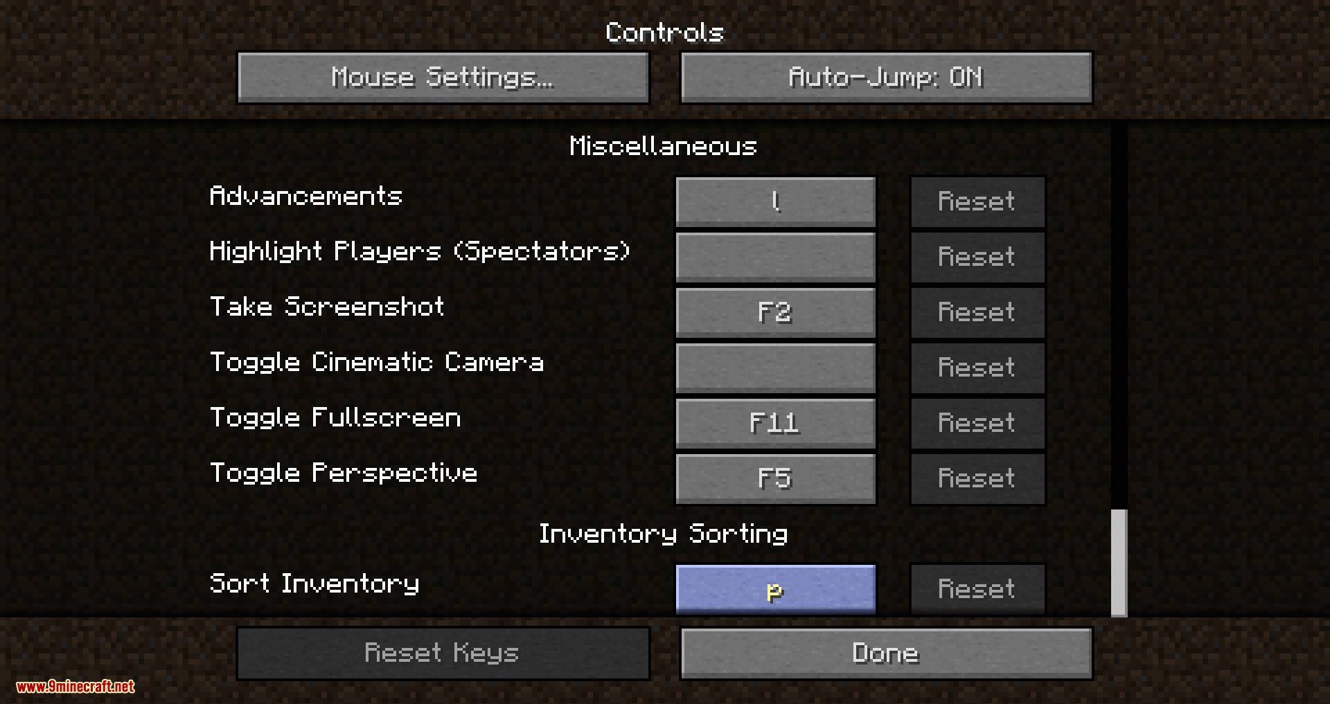 Inventory Sorting mod for minecraft 01