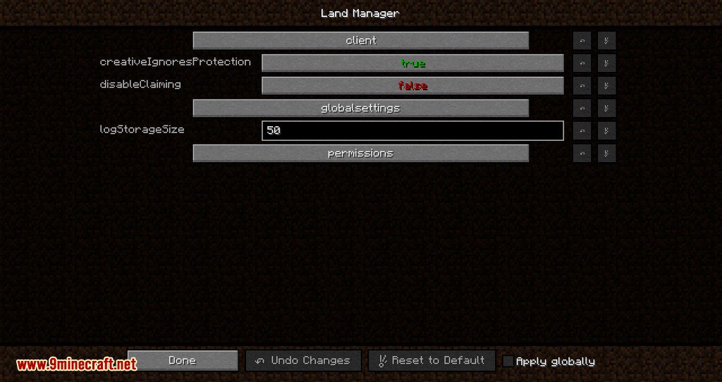 Land Manager mod for minecraft 01