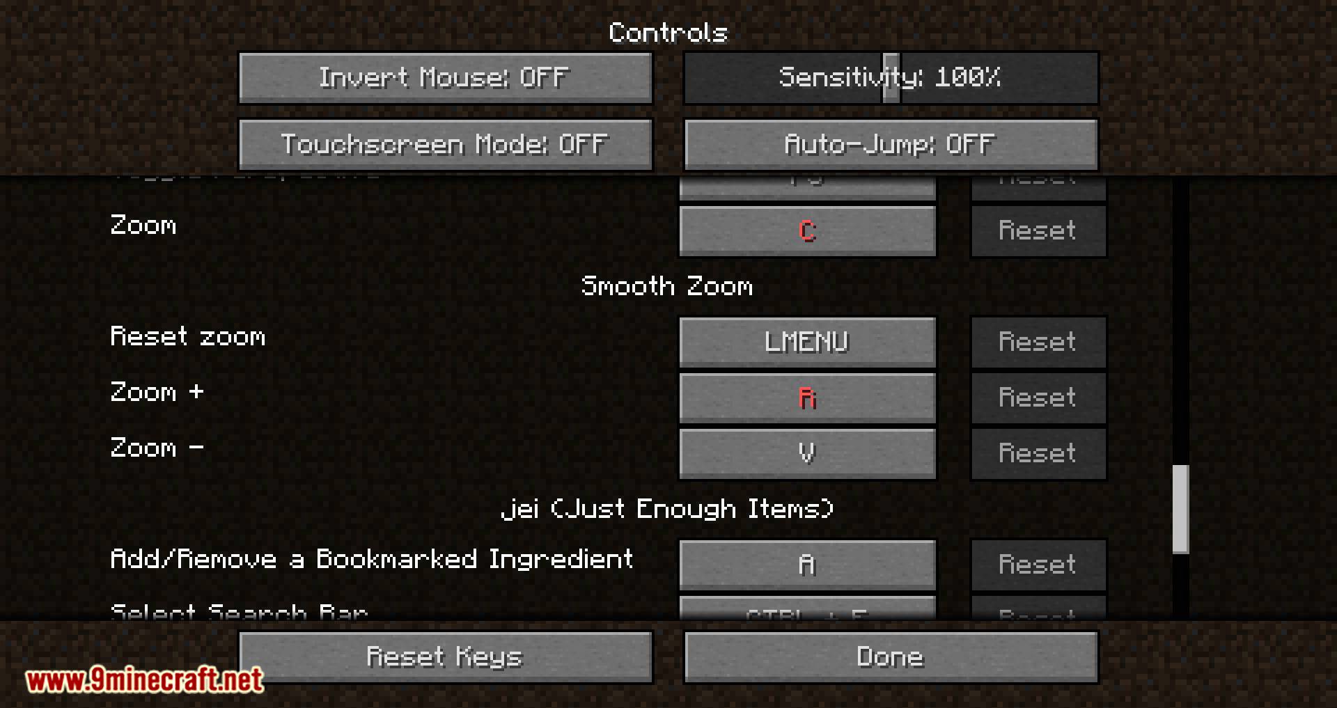 Smooth Zoom mod for minecraft 01