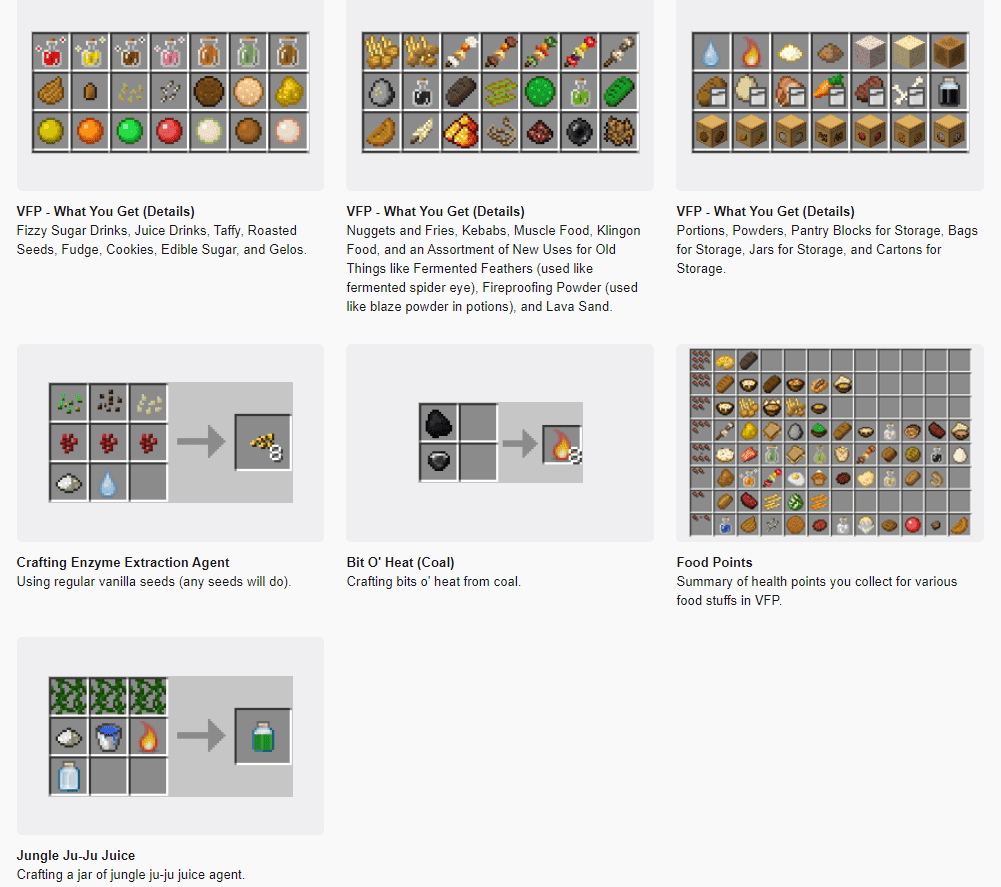 VanillaFoodPantry Mod 1.14.4/1.12.2 (VFP for short) adds new uses