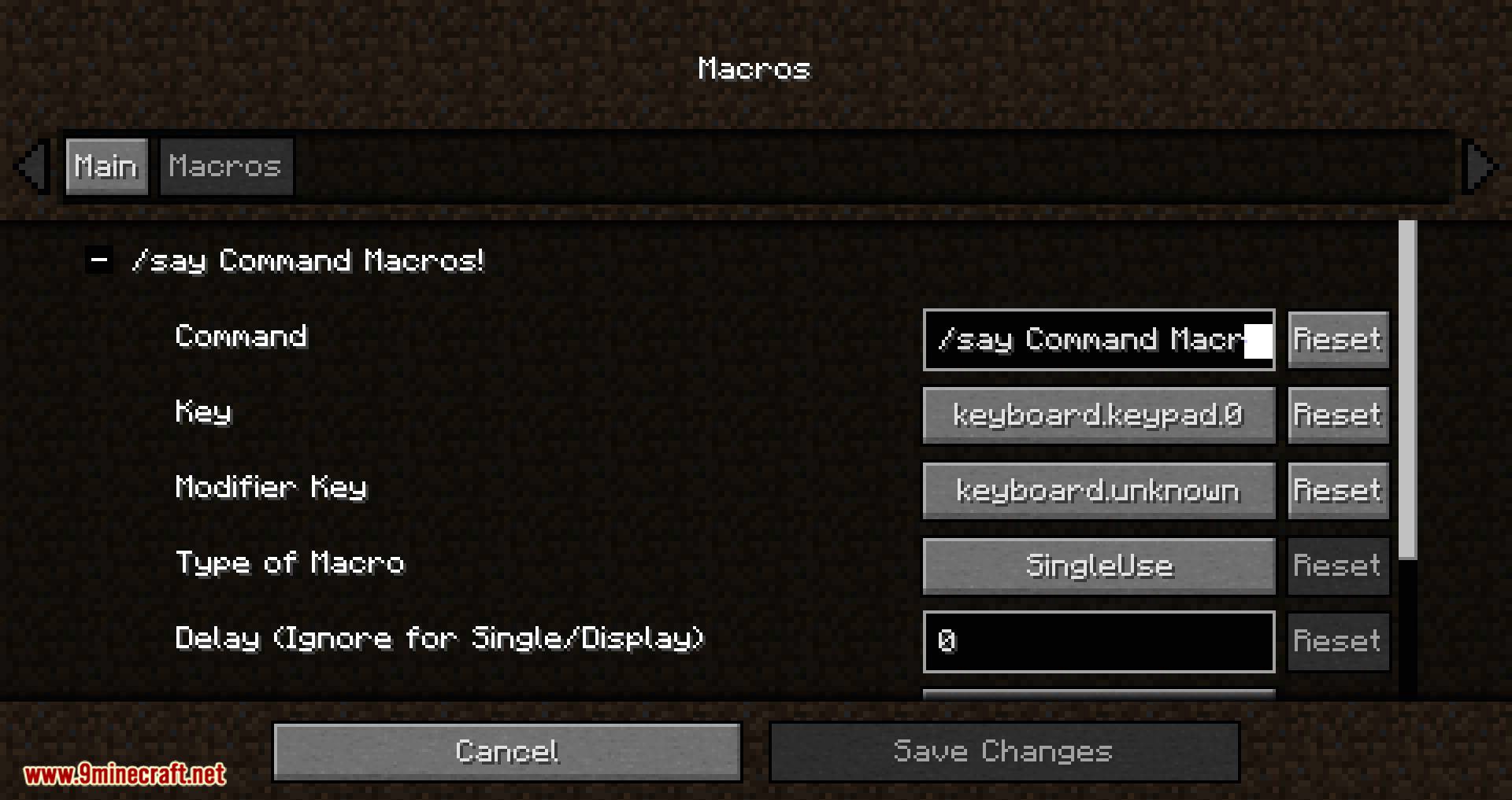 Command Macros mod for minecraft 02