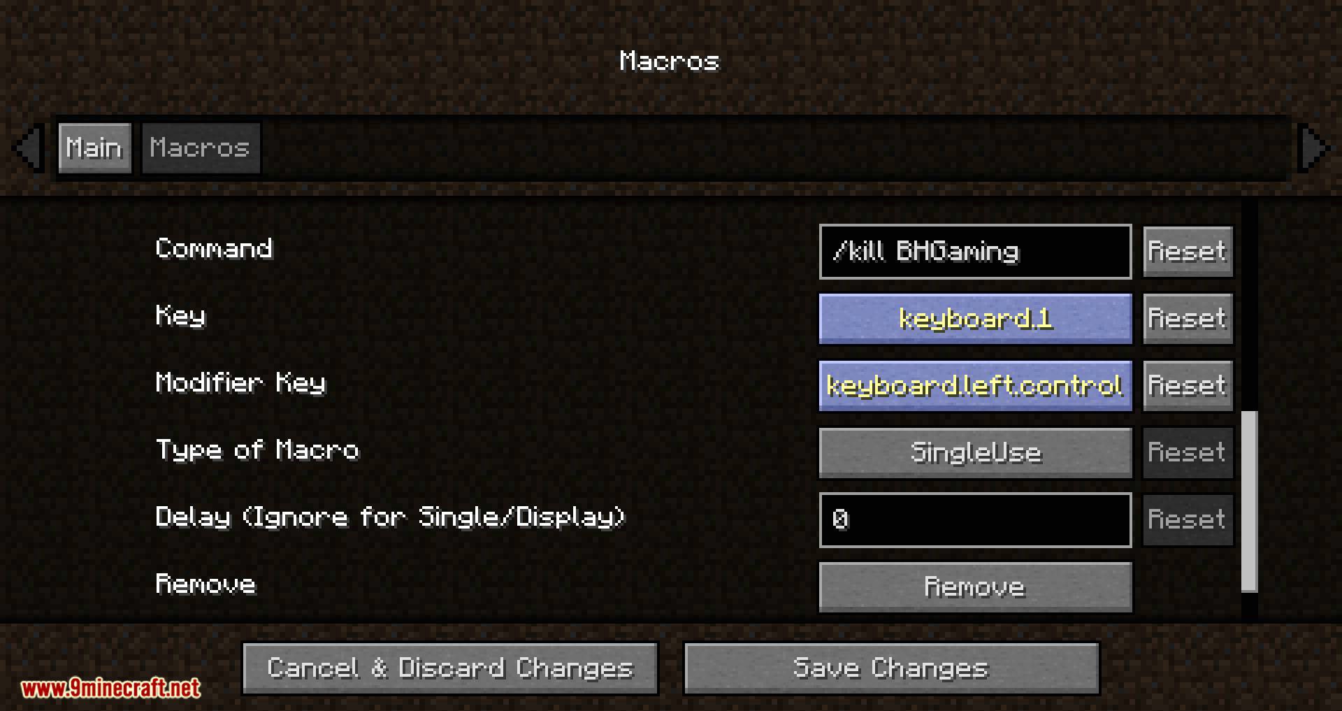 Command Macros mod for minecraft 03