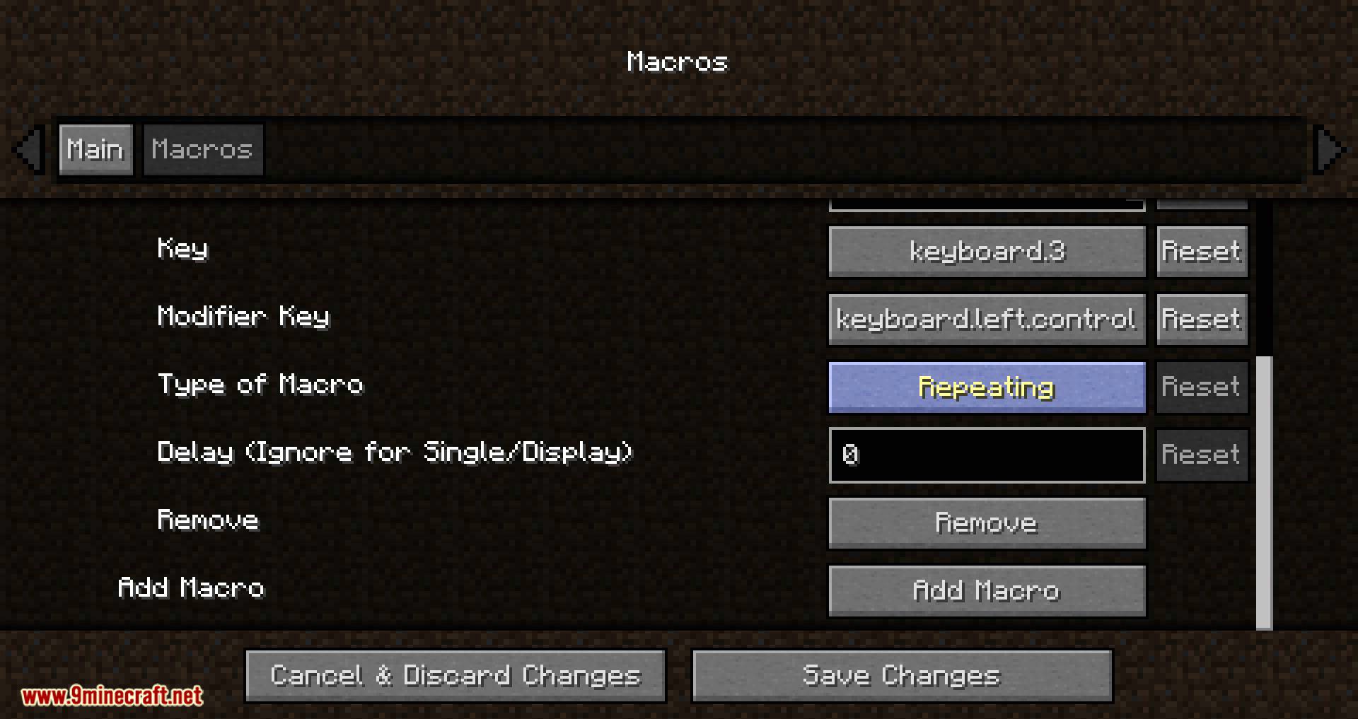 Command Macros mod for minecraft 09