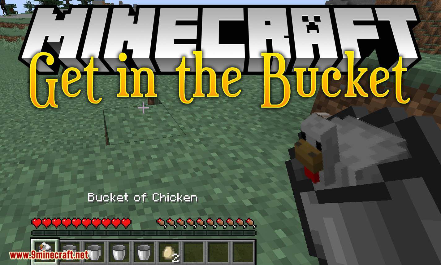 Get in the Bucket mod for minecraft logo