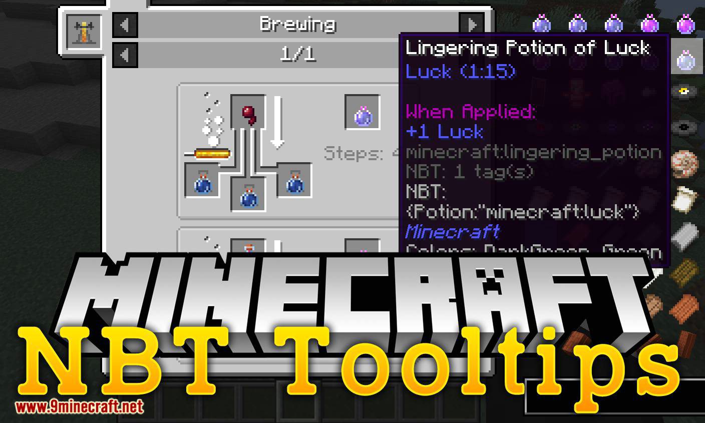 NBT Tooltips mod for minecraft logo