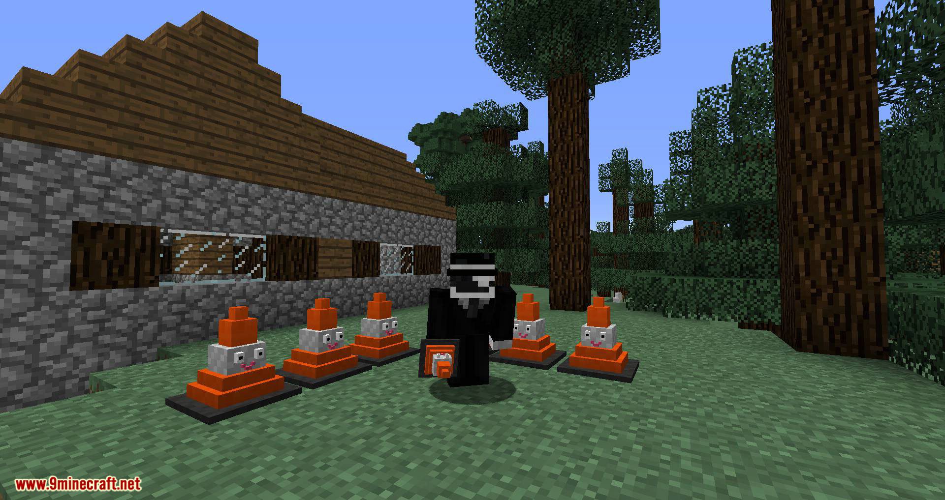 Smiley Traffic Cones mod for minecraft 07