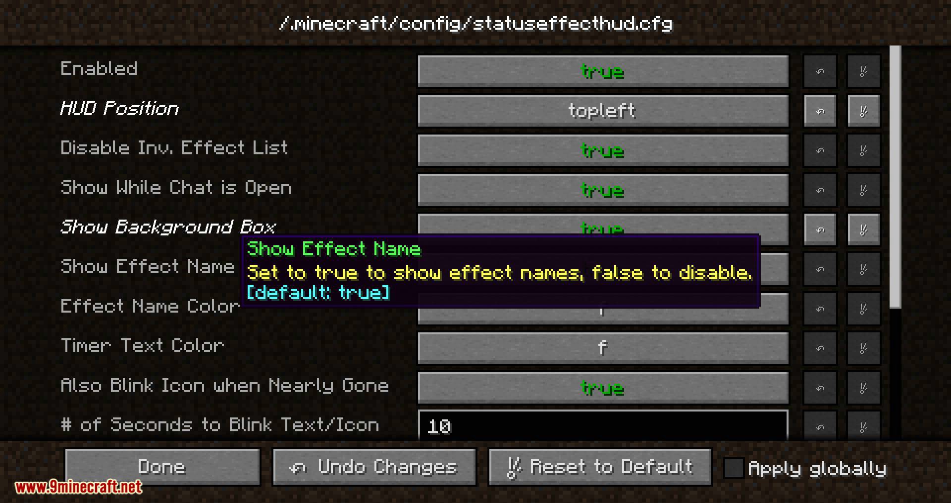 StatusEffectHUD Updated mod for minecraft 06