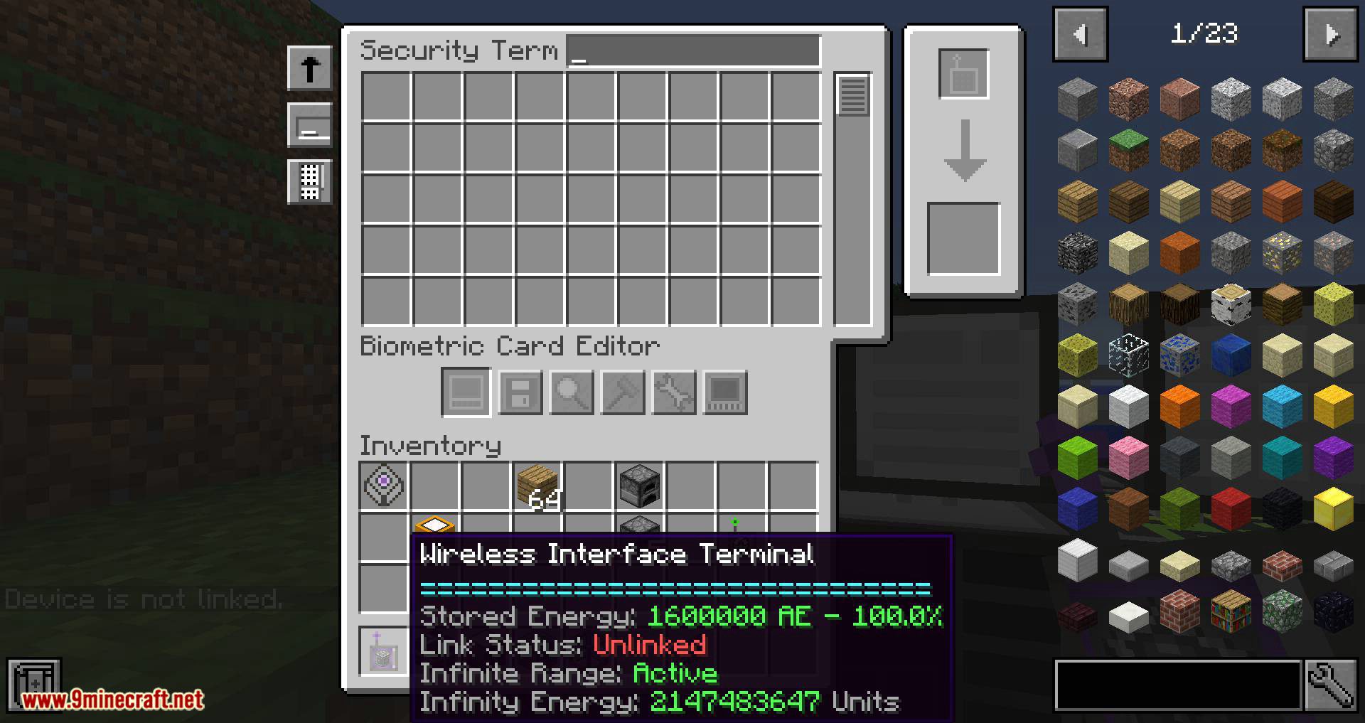 AE2 Wireless Interface Terminal mod for minecraft 01