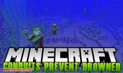 Conduits Prevent Drowned mod for minecraft logo