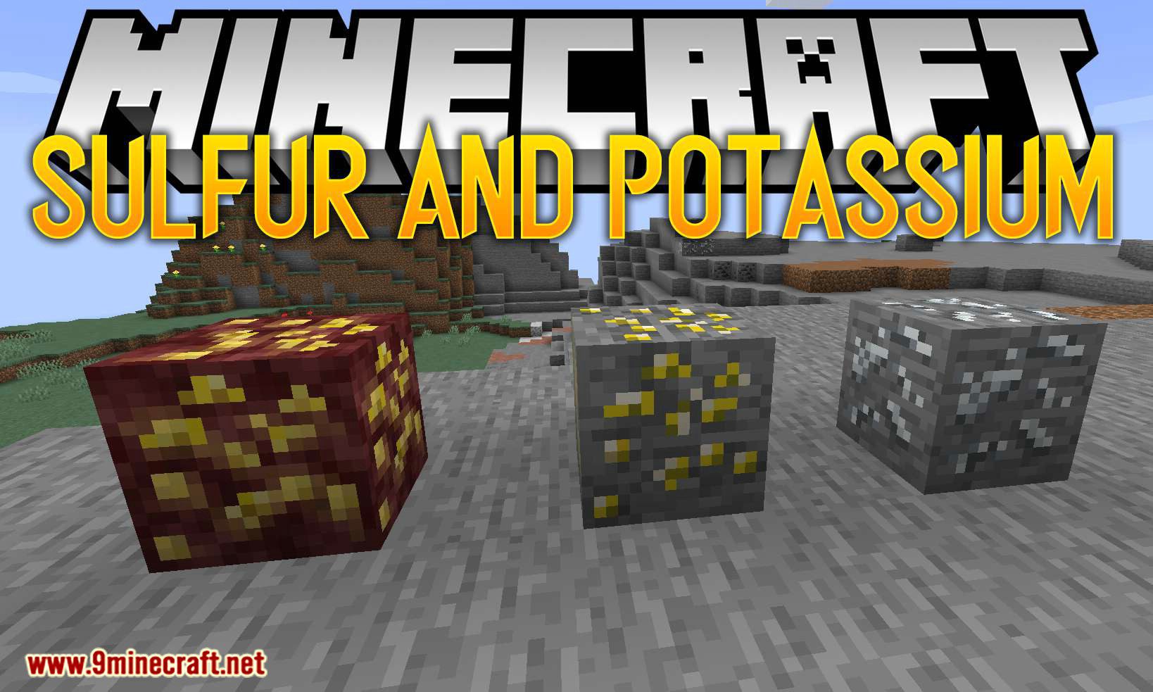 Sulfur and Potassium mod for minecraft logo