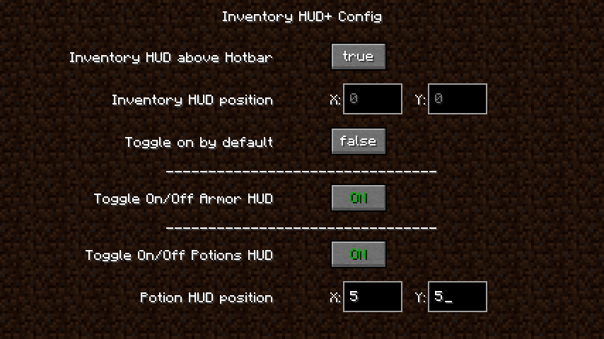 Inventory HUD+ mod for minecraft 21