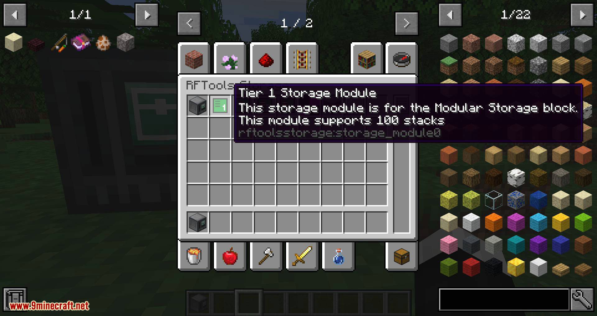 RFTools Storage mod for minecraft 03