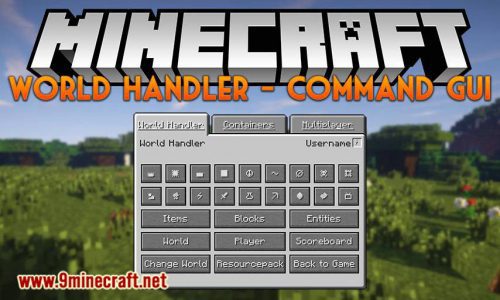 world handler command gui mod for minecraft logo