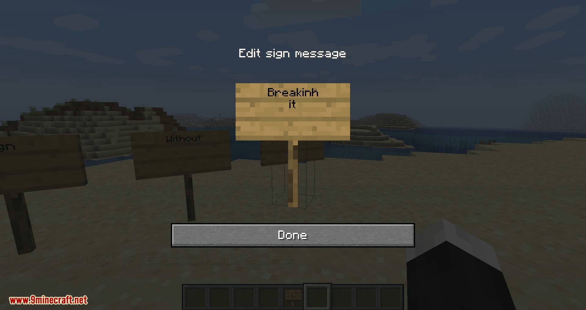 Edit Sign mod for minecraft 10