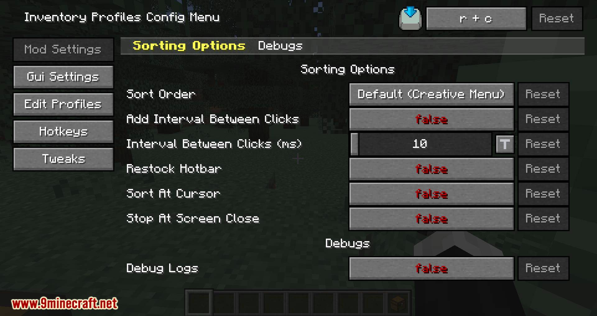 Inventory Profiles mod for minecraft 08