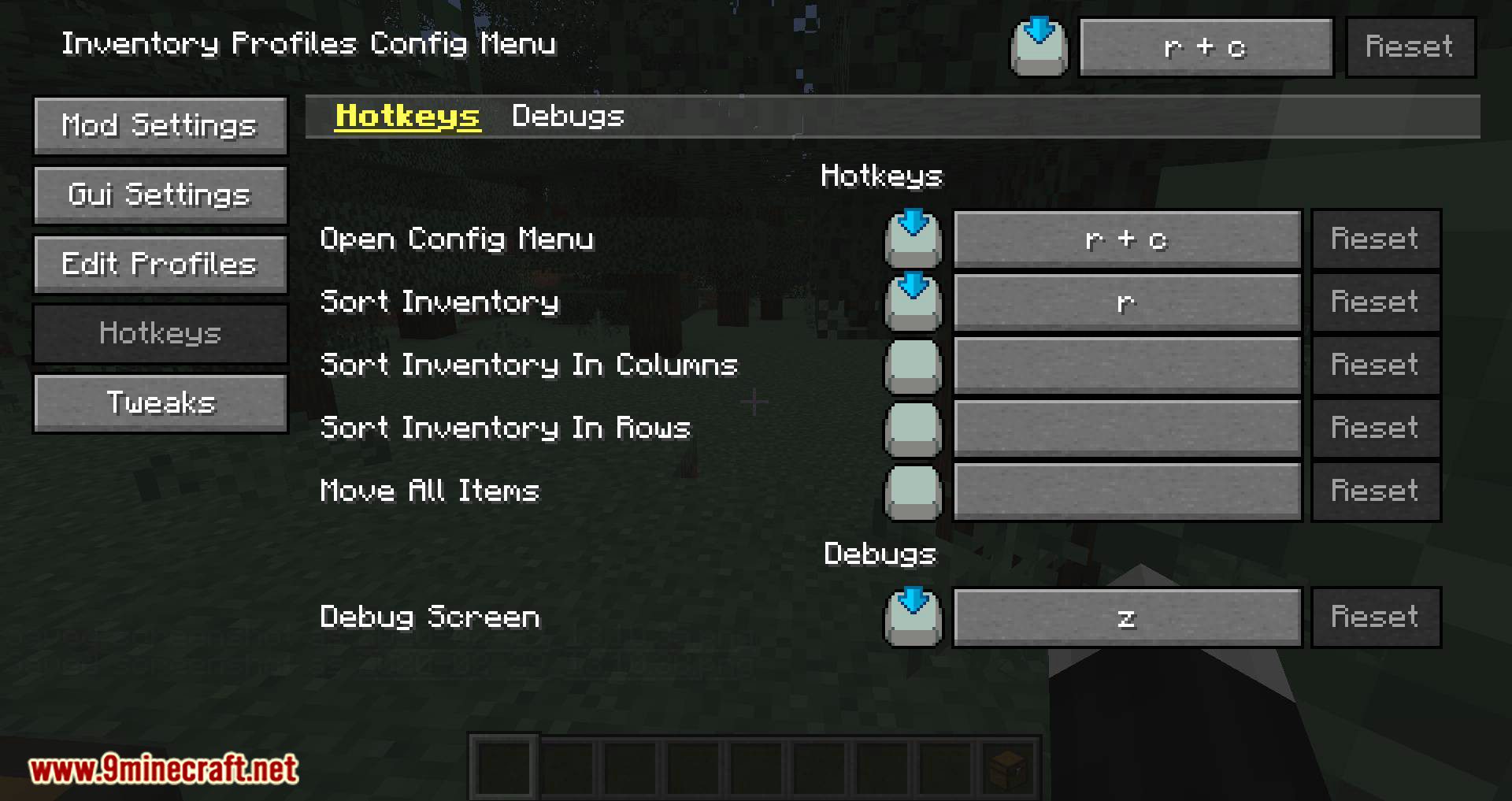 Inventory Profiles mod for minecraft 10