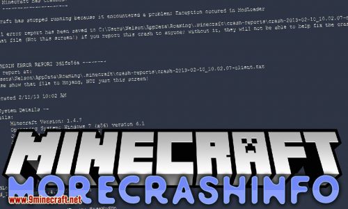 MoreCrashInfo mod for minecraft logo