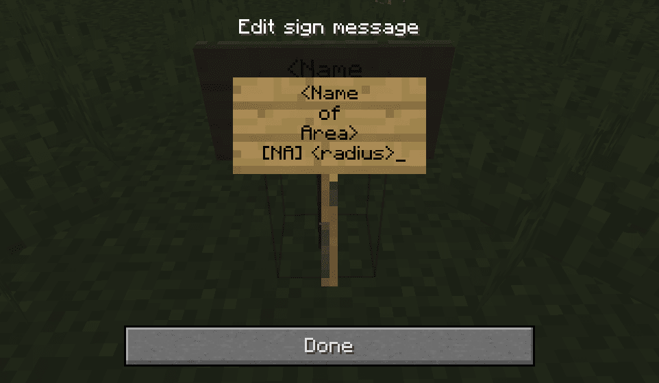 Named Areas mod for minecraft 21