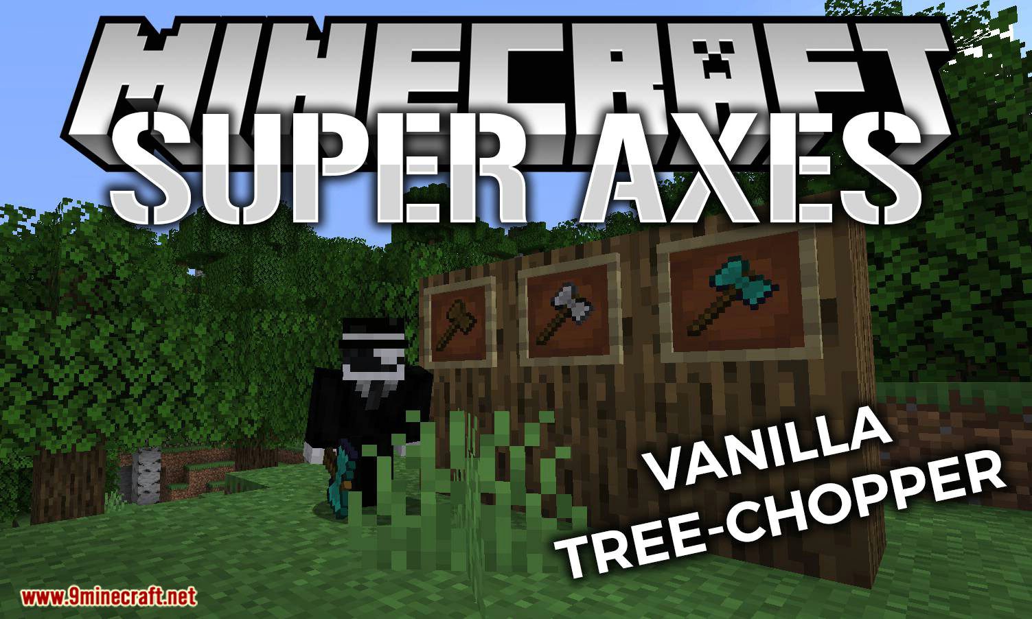 Super Axes mod for minecraft logo