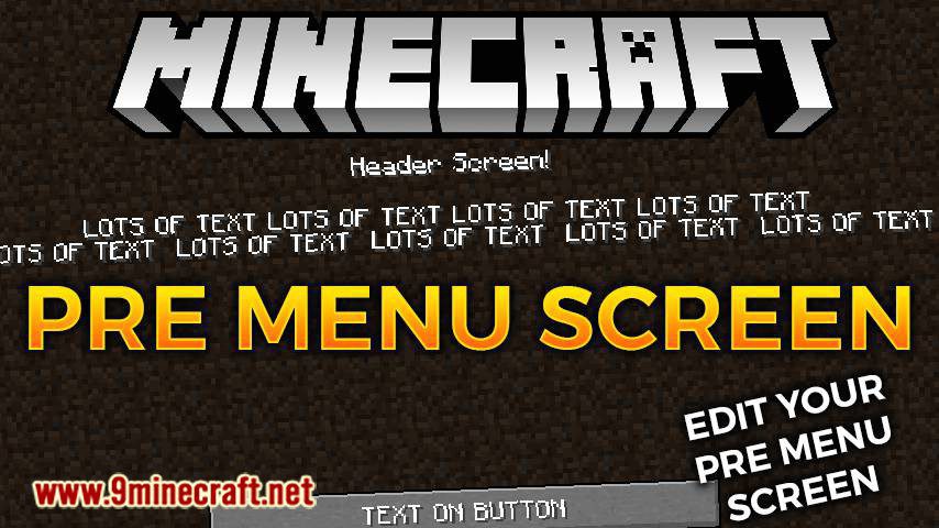 pre menu screen mod for minecraft logo
