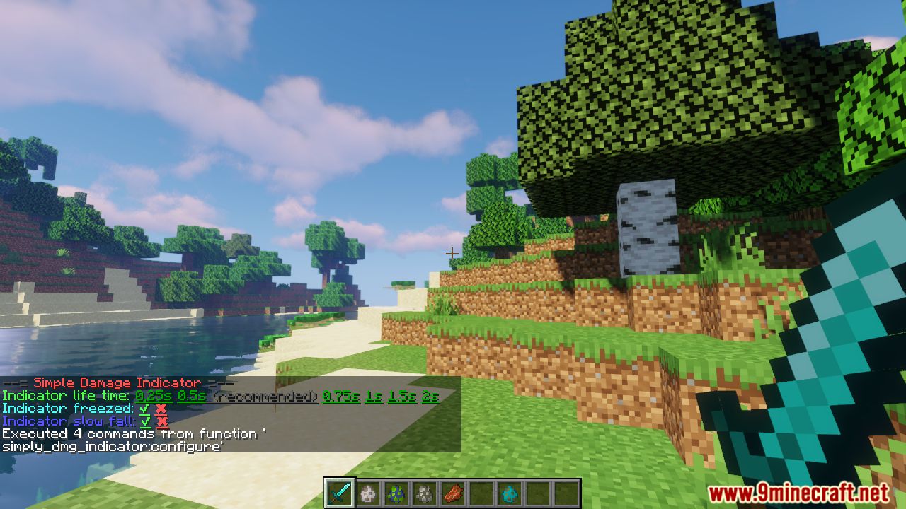 Simple Damage Indicator Minecraft Data Pack