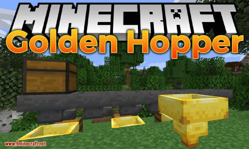 Golden Hopper mod for minecraft logo